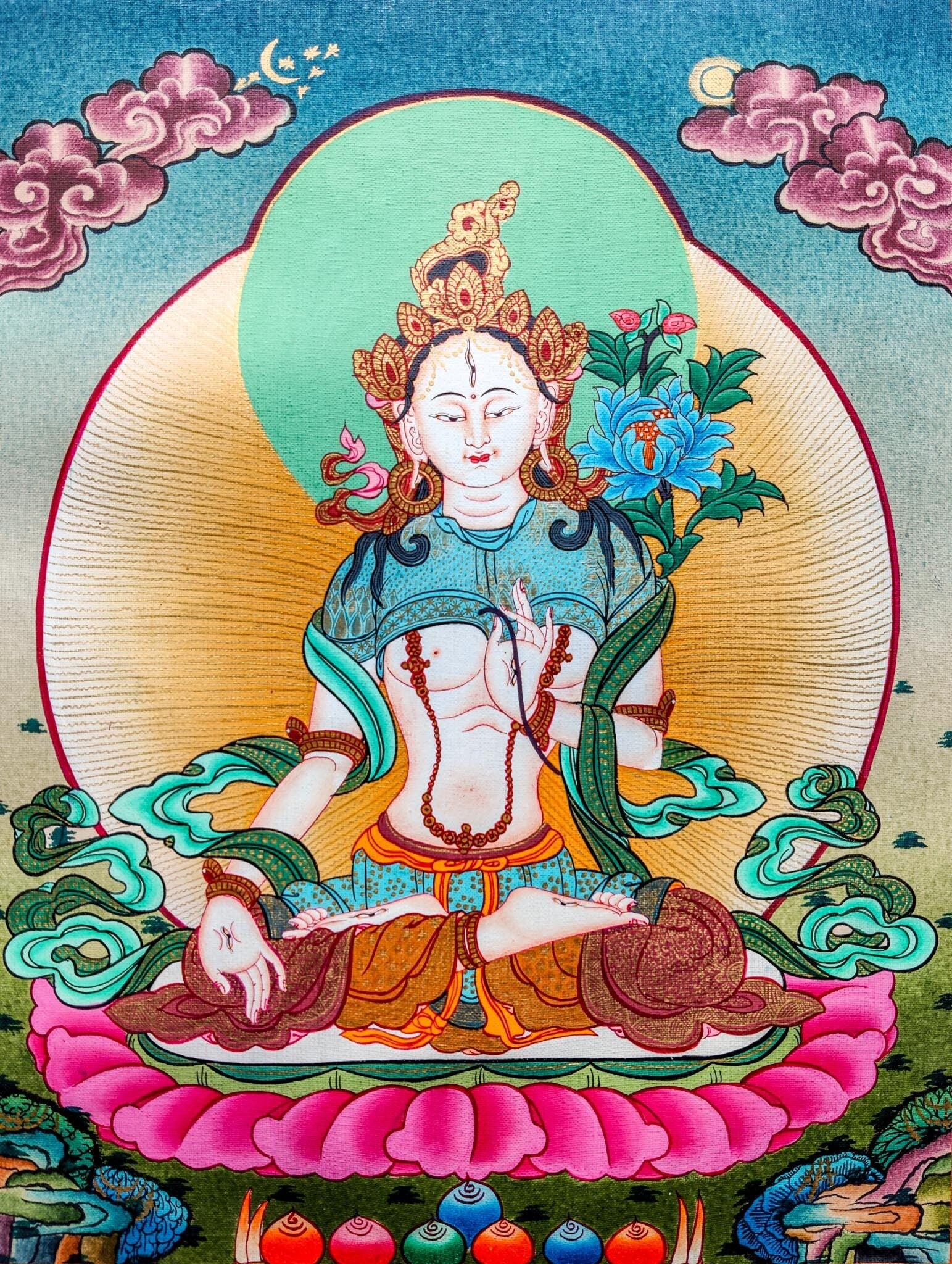 High Quality White Tara Thangka Art