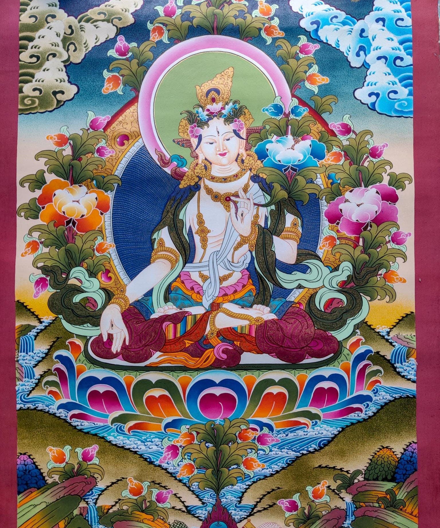 Authentic White Tara Thangka art