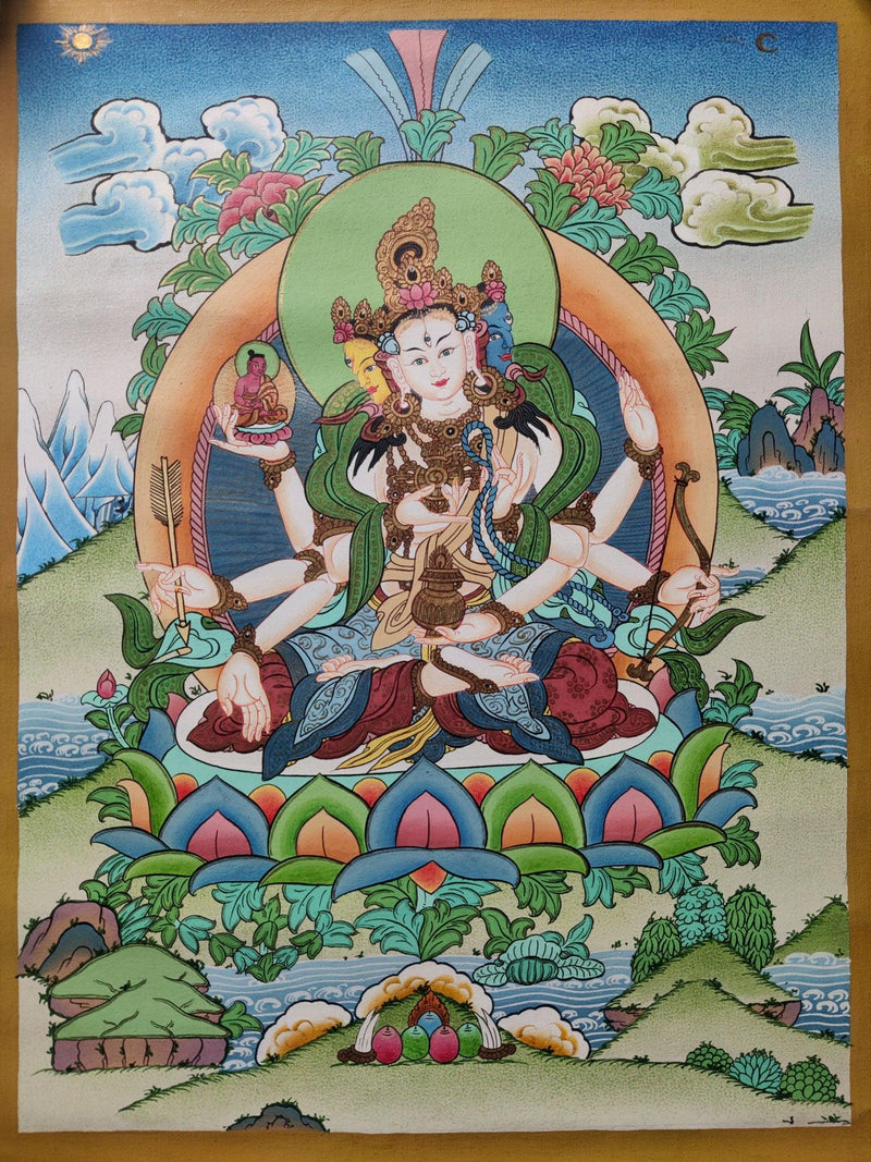 Authentic Namgyalma for Protection Thangka Art