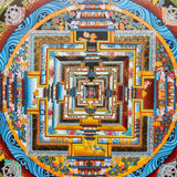 Master class detail Burlywood color Kalachakra Mandala Thangka