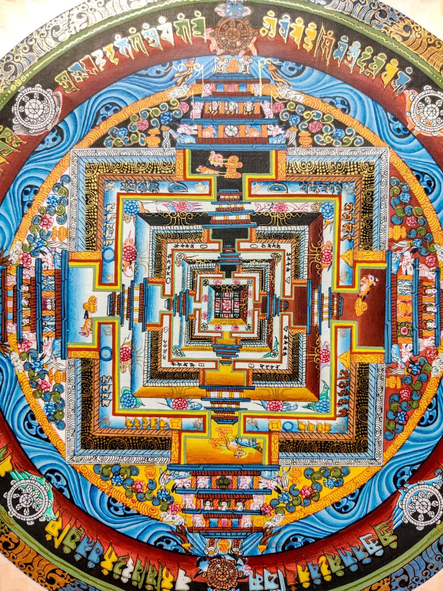 Master class detail Burlywood color Kalachakra Mandala Thangka