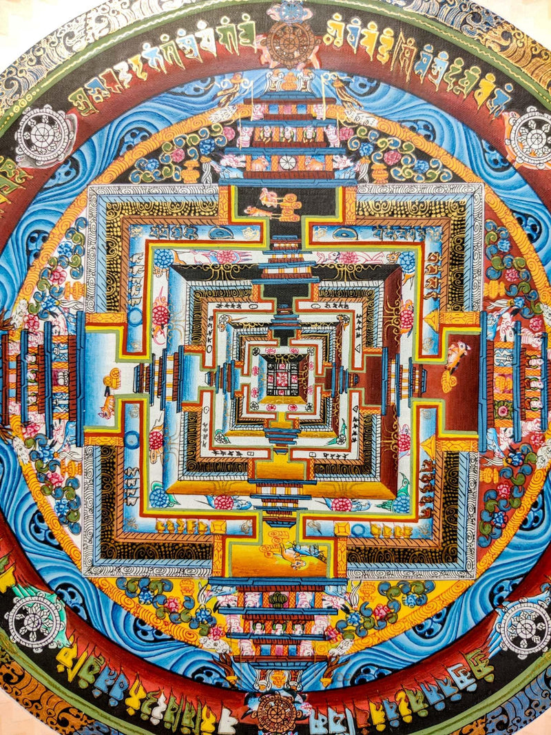 Master class detail Burlywood color Kalachakra Mandala Thangka