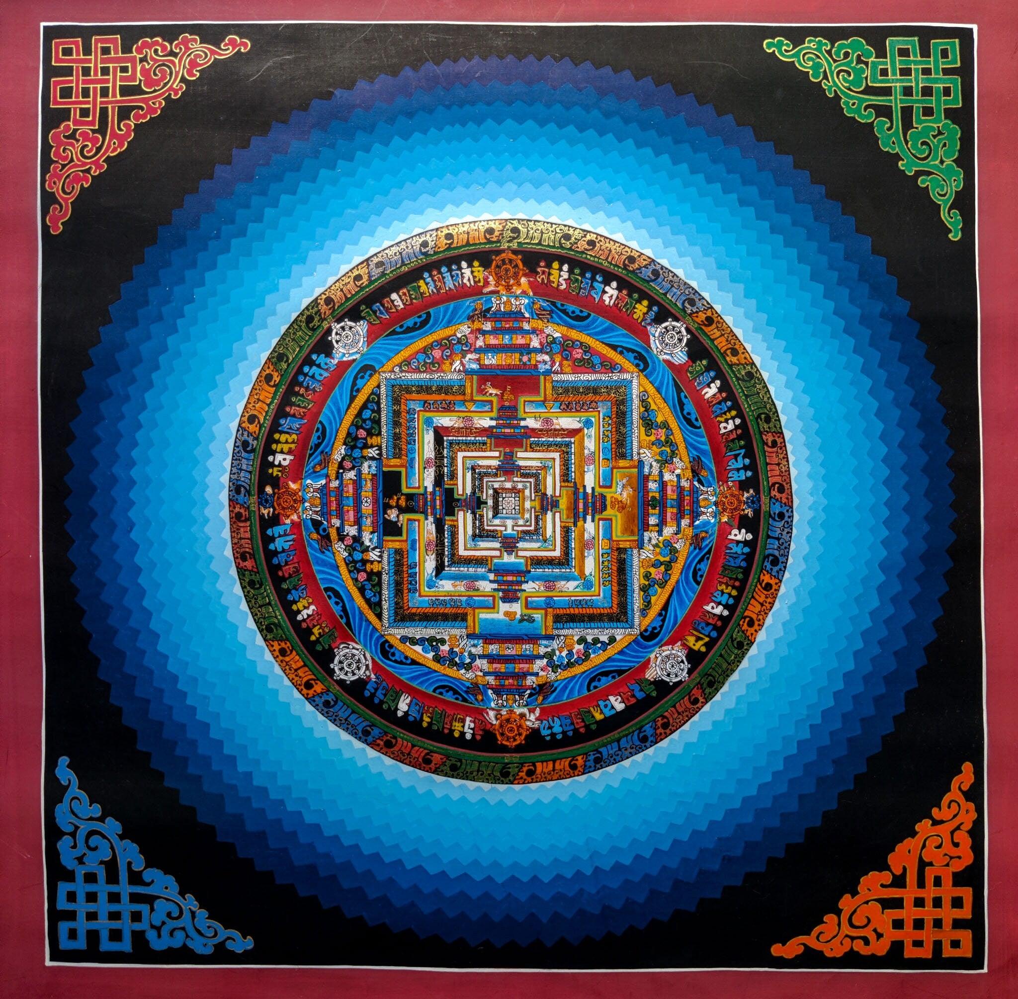 Endless Knot Kalachakra Mandala Thangka art.