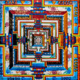 Kalachakra Mandala Thangka hand painted with gold and natural color.