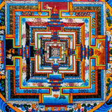Master class detailed Kalachakra Mandala Thangka.