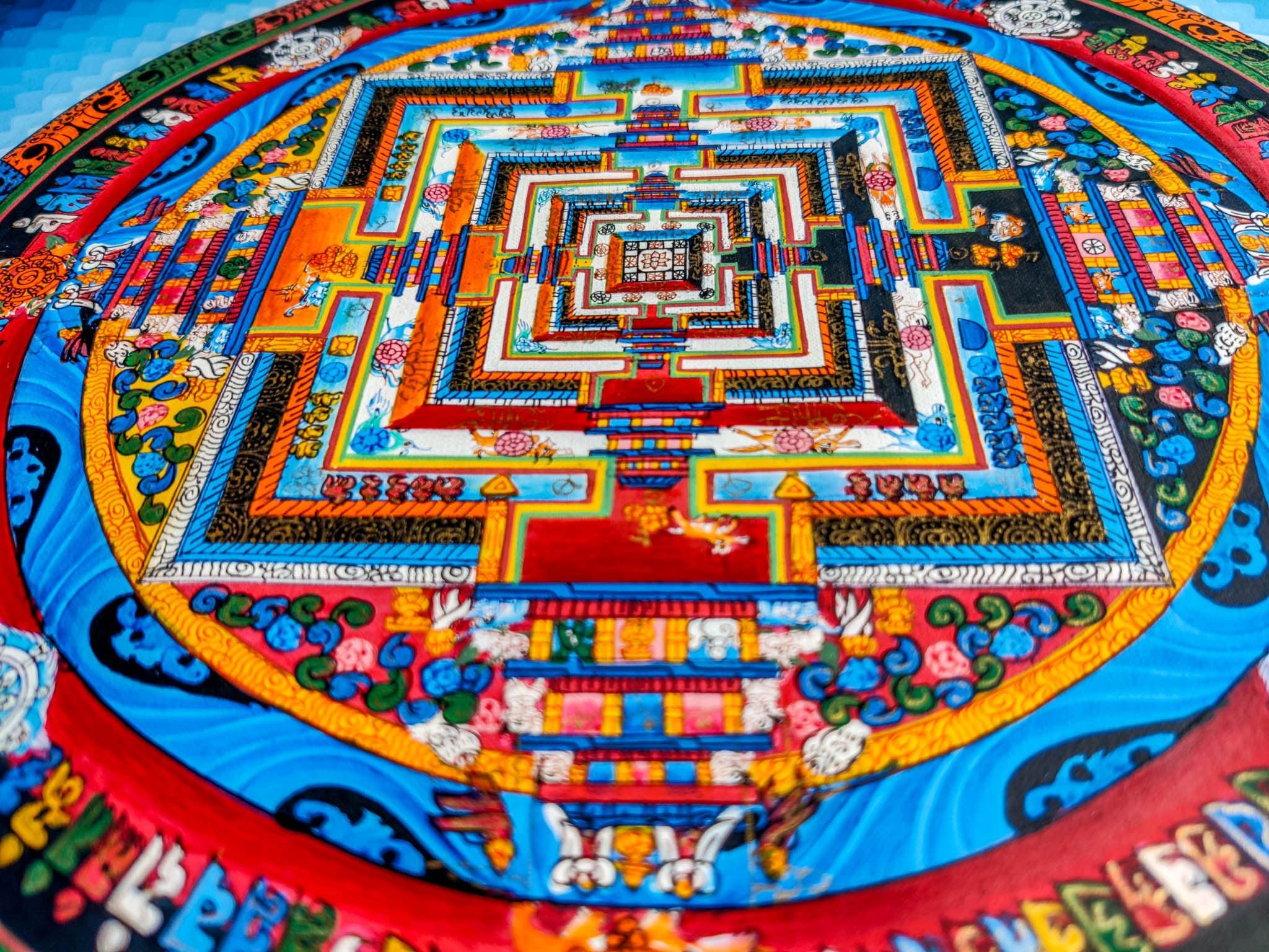 Authentic Tibetan style spiritual Kalachakra Mandala