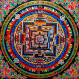 Detailed Kalachakra Mandala with floral design.