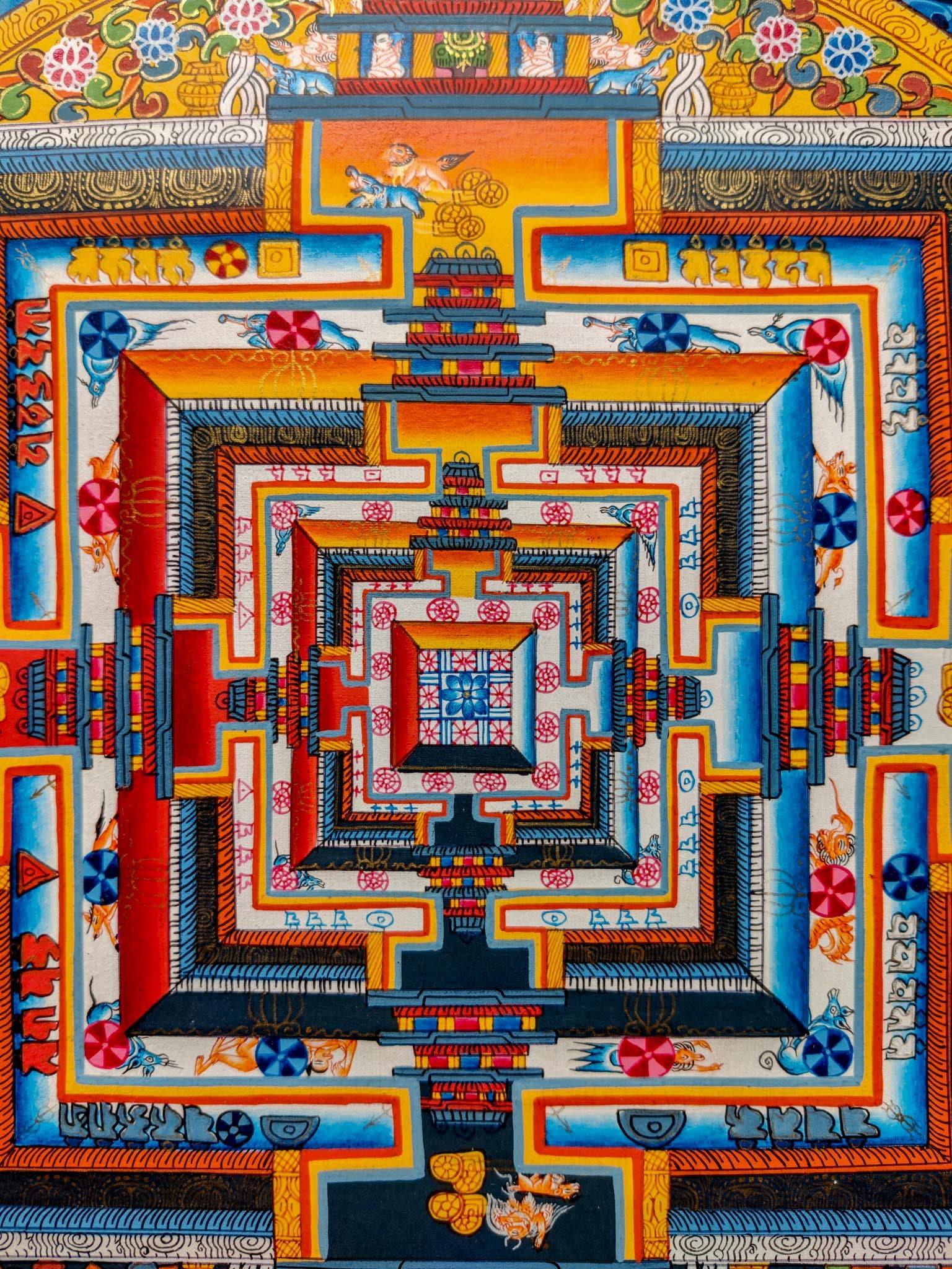 Kalachakra Mandala art detail close up.