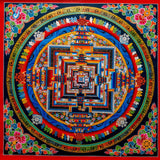 40 by 40 cm Kalachakra Mandala thangka art.