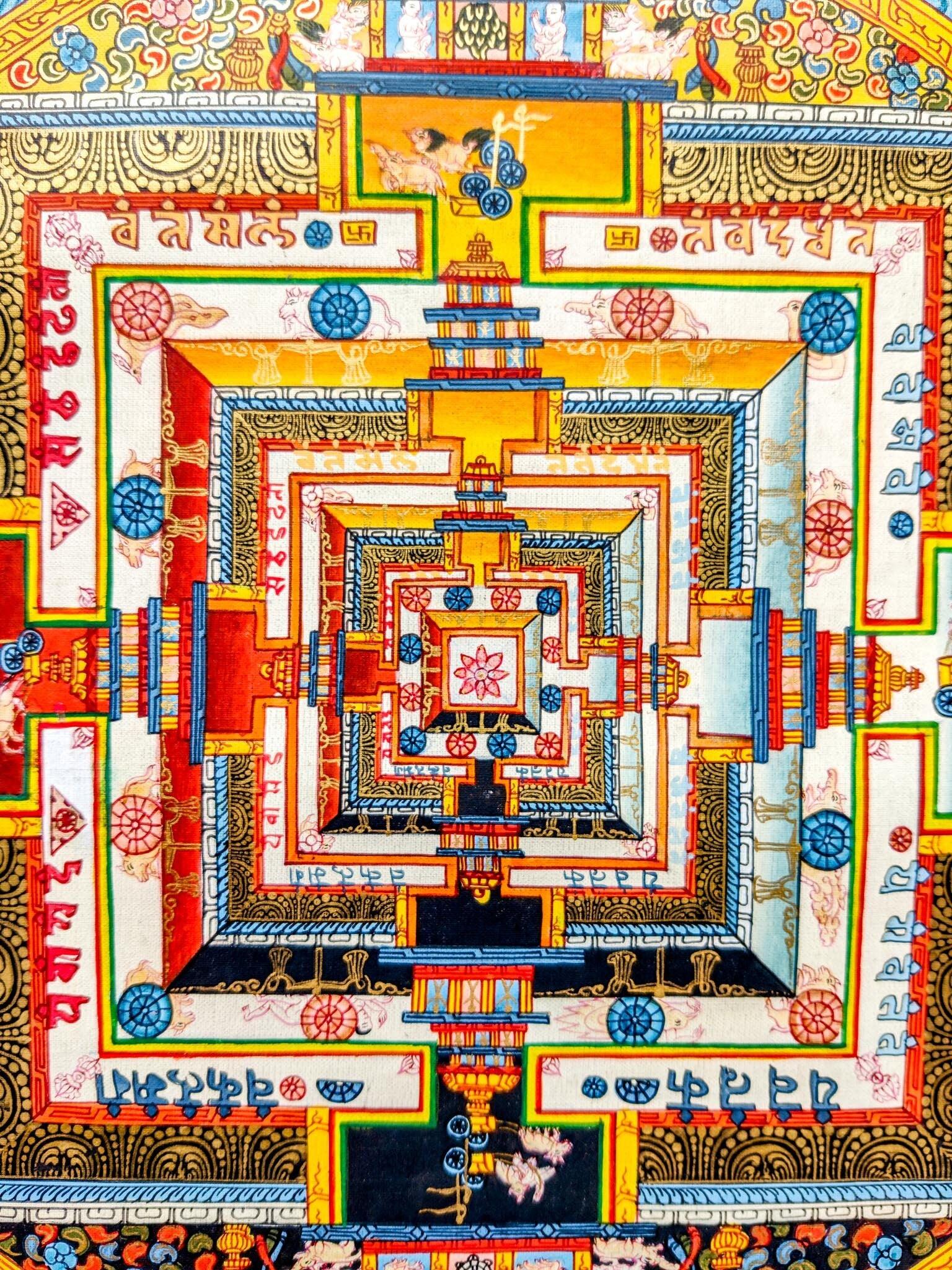 Detailed Kalachakra Mandala Thangka Art.