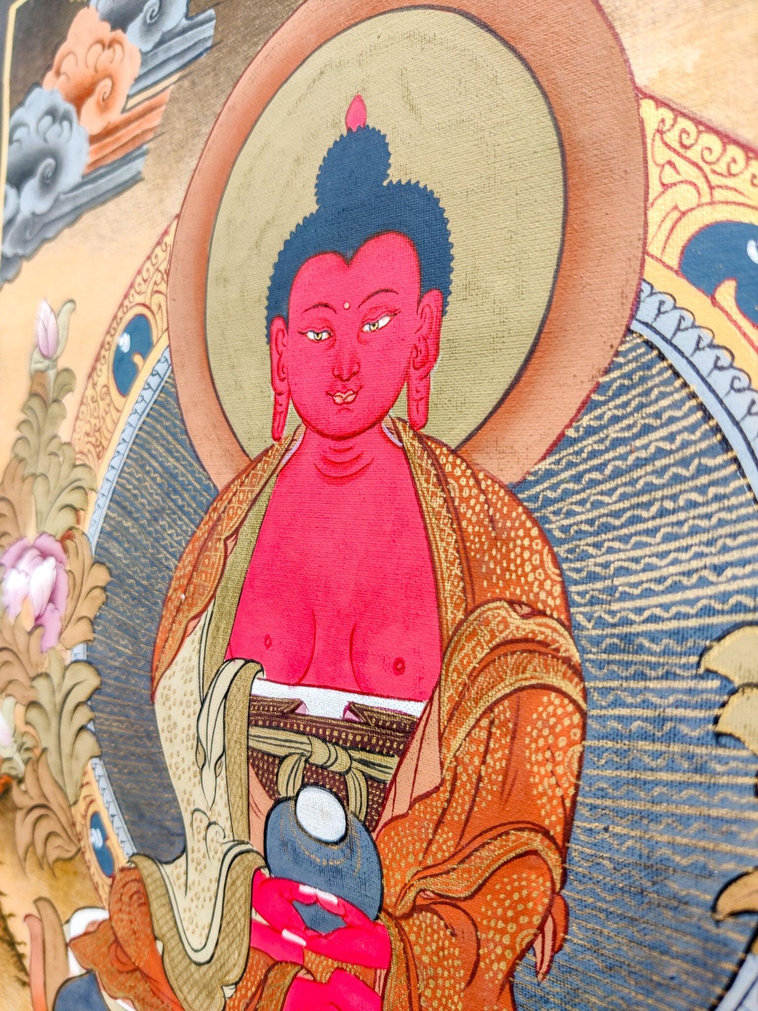 Amitabha Buddha Thangka Art side view