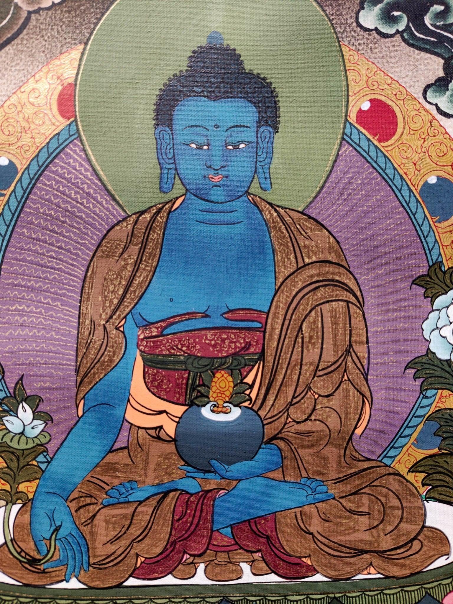 High quality Bhaisajyaguru Buddha Thangka Painting