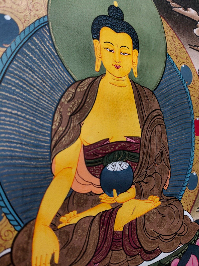 Shakyamuni Buddha Thangka art side view