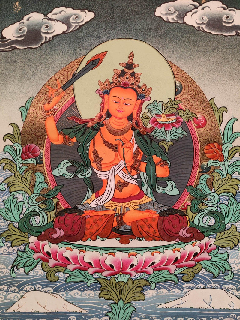 High quality Manjushri Tibetan Thangka