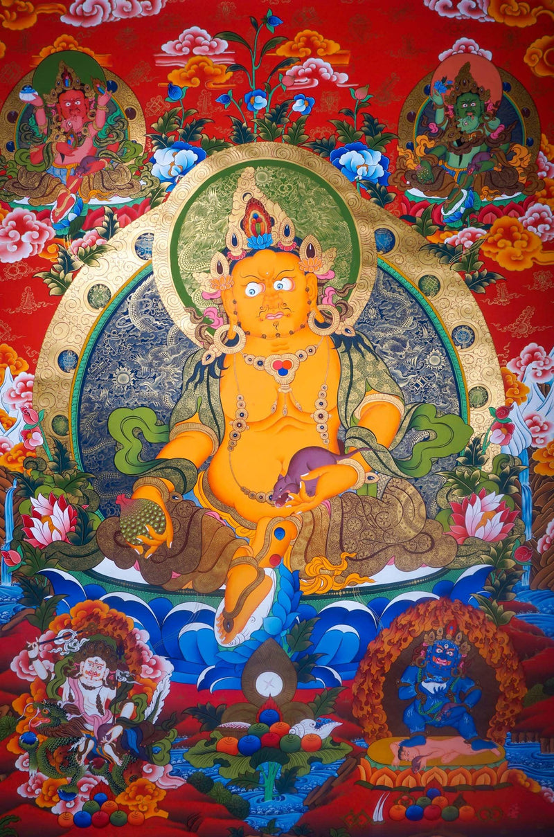 High quality Kuber Thangka on canvas - Himalayas Shop