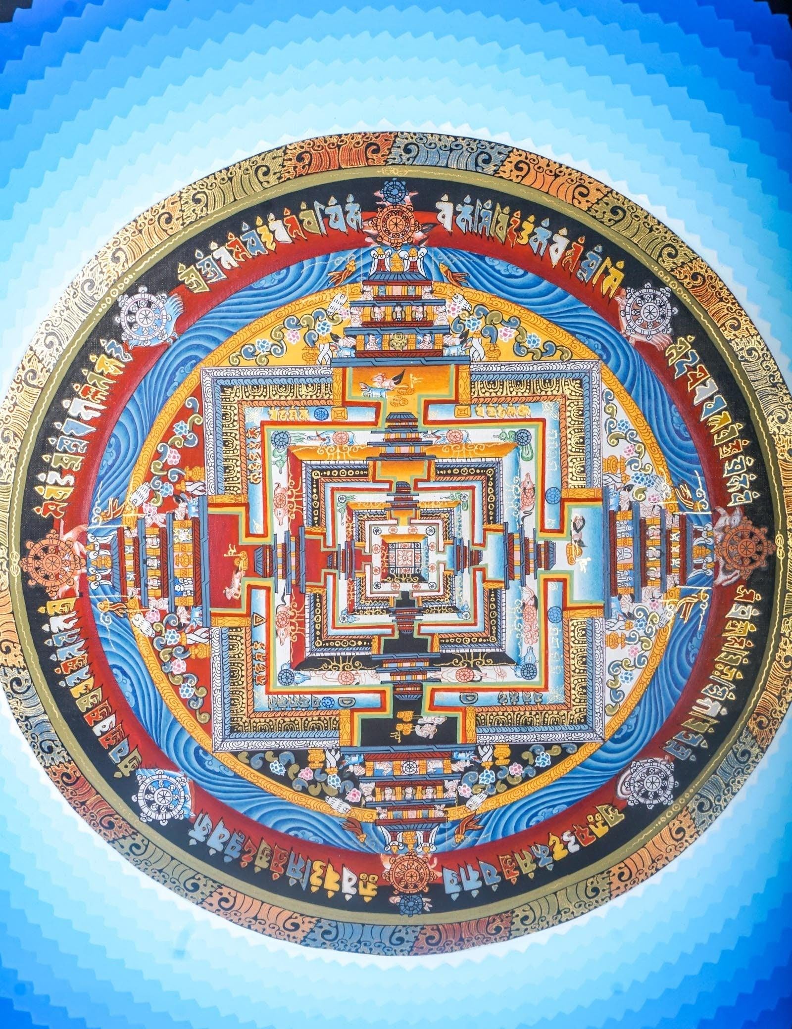 Lotus Kalchakra Mandala Thanka Painting - Himalayas Shop
