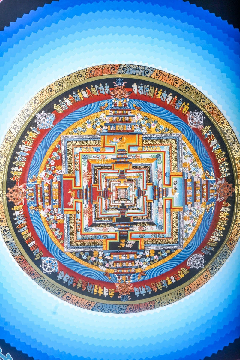Lotus Kalchakra Mandala Thanka Painting - Himalayas Shop