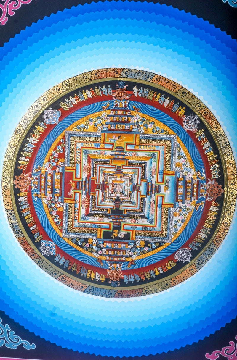 Lotus Kalchakra Mandala Thanka Painting - Himalayas Shop