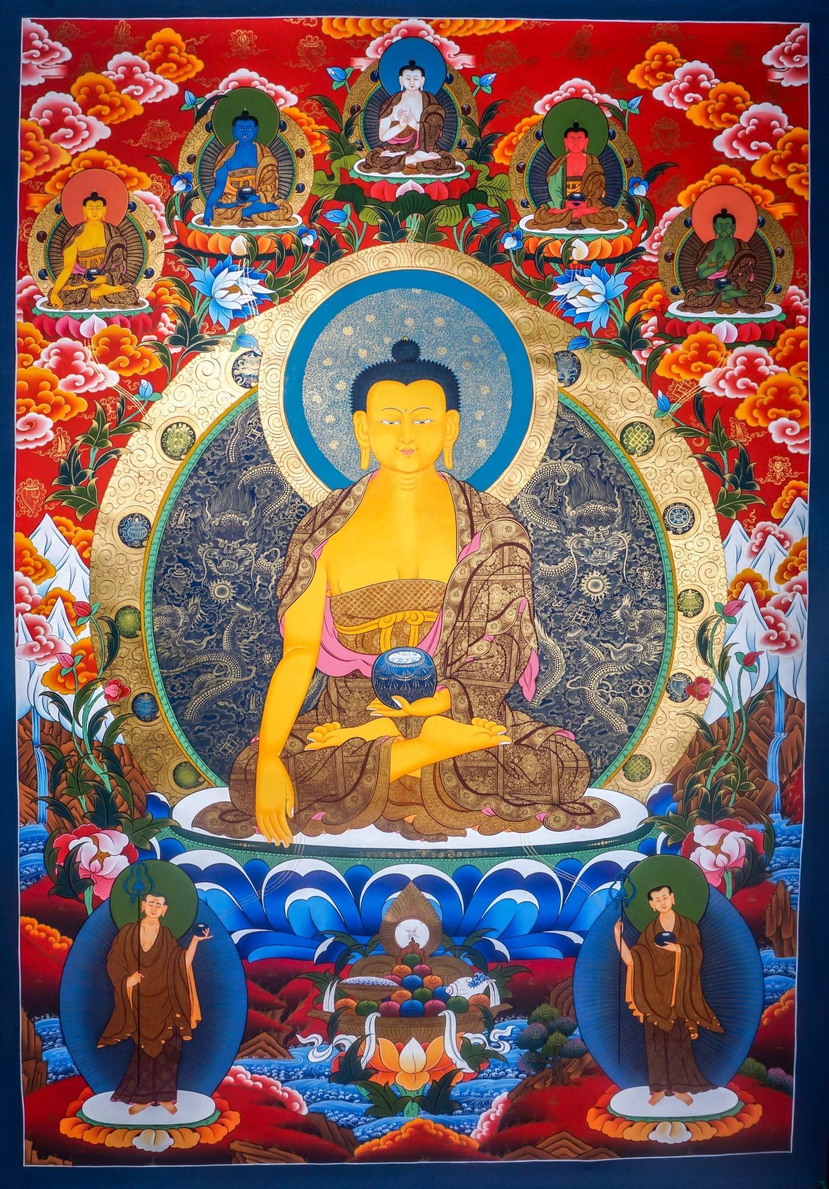 Thangka Painting of Shakyamuni Buddha - Himalayas Shop