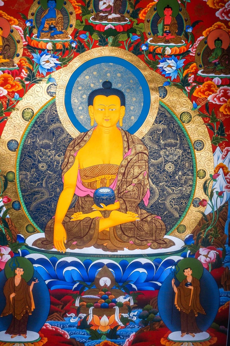Thangka Painting of Shakyamuni Buddha - Himalayas Shop