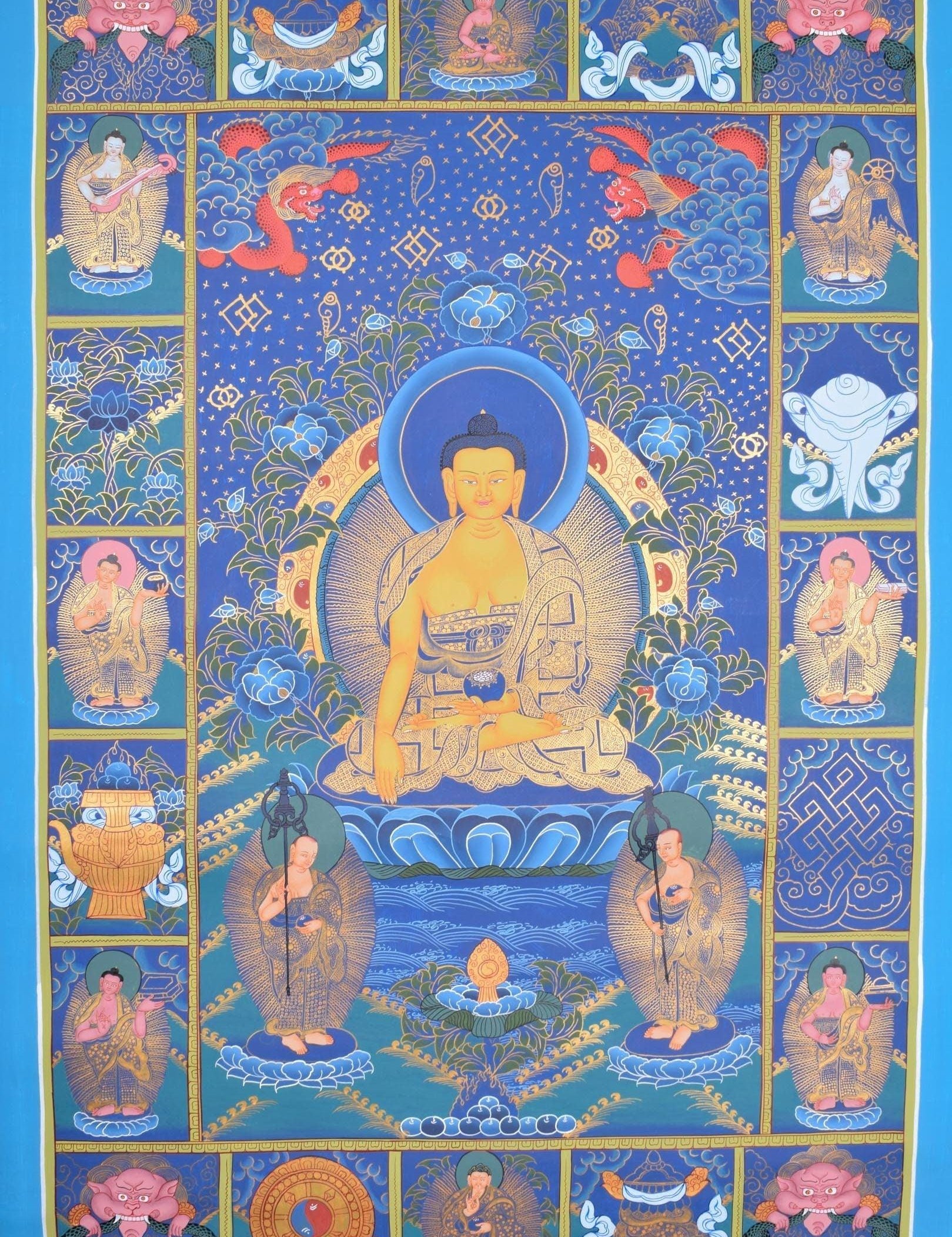 Handmade Thangka Art of Shakyamuni Buddha - Himalayas Shop