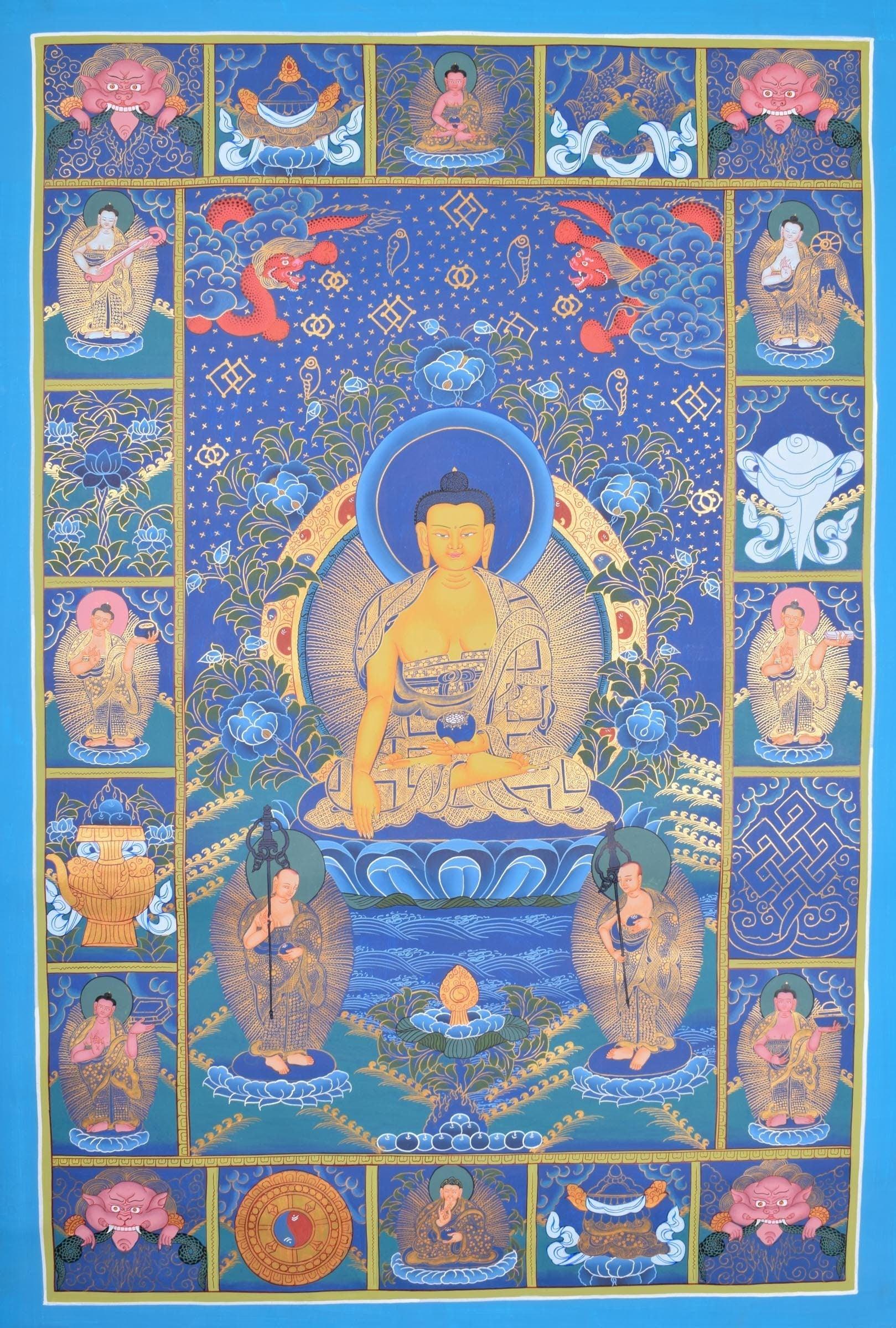 Handmade Thangka Art of Shakyamuni Buddha - Himalayas Shop