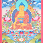 Shakyamuni buddha thangka painting for meditational practice and spiritual gift