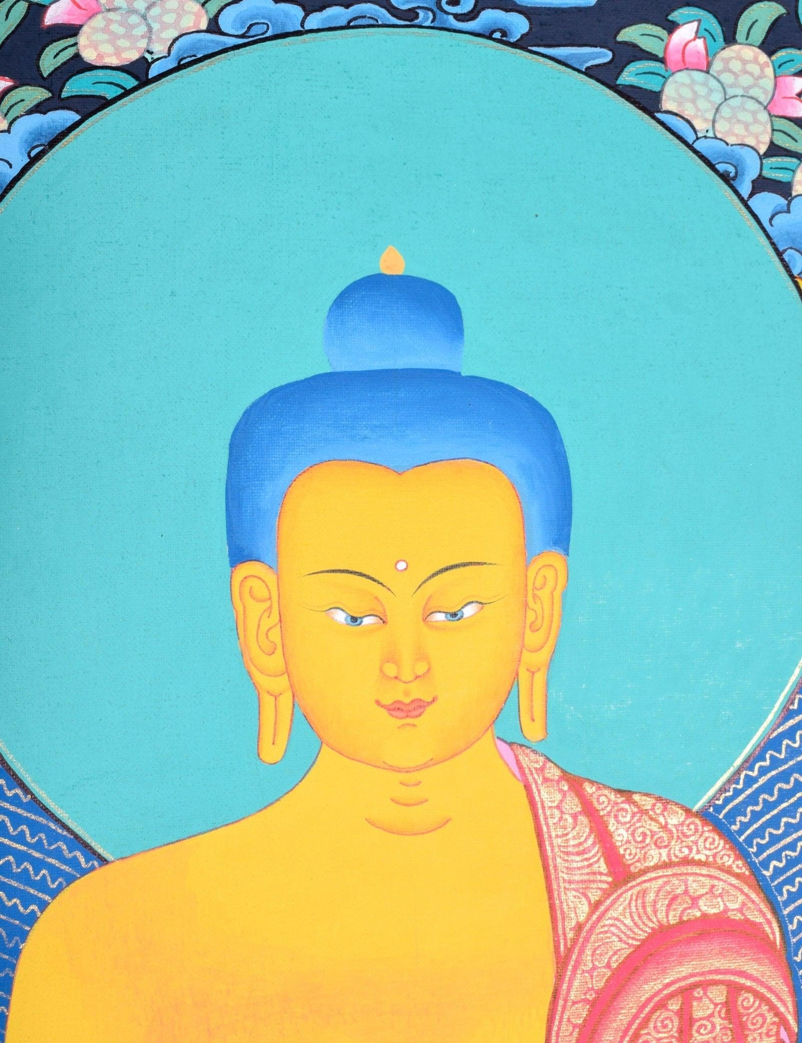 Tibetan Thangka painting of Shakyamuni Buddha - Himalayas Shop