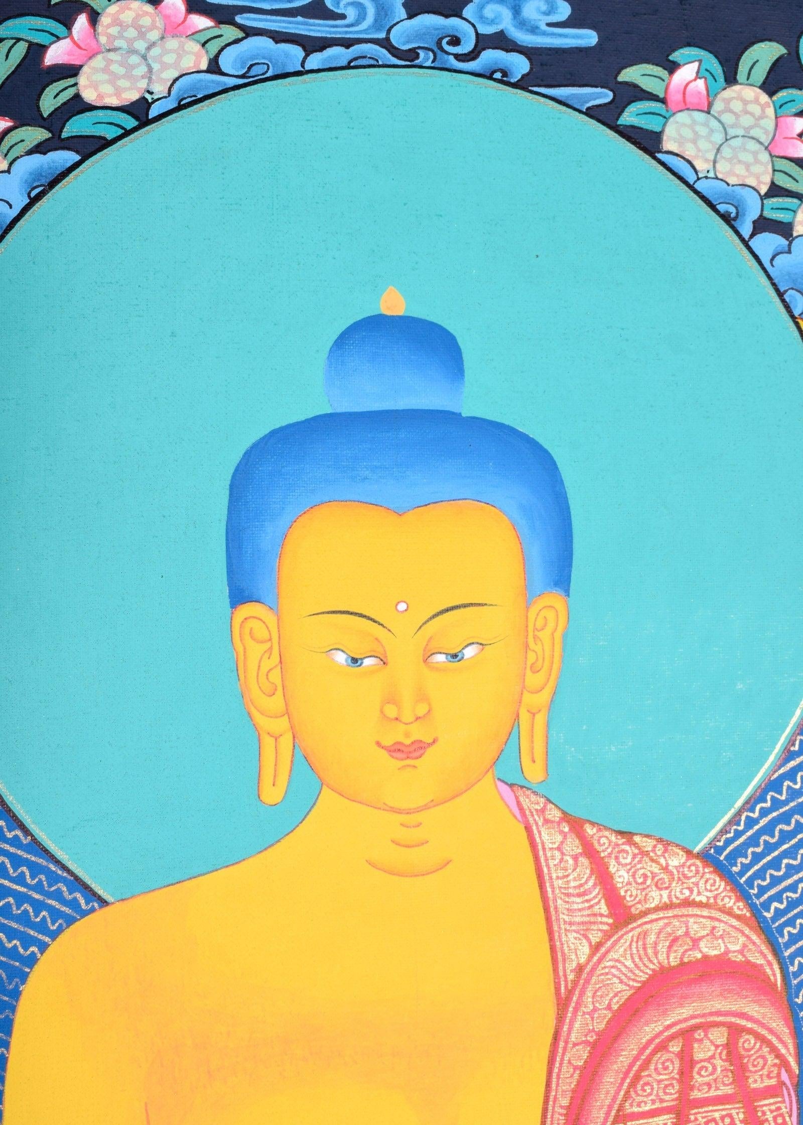 Tibetan Thangka painting of Shakyamuni Buddha - Himalayas Shop