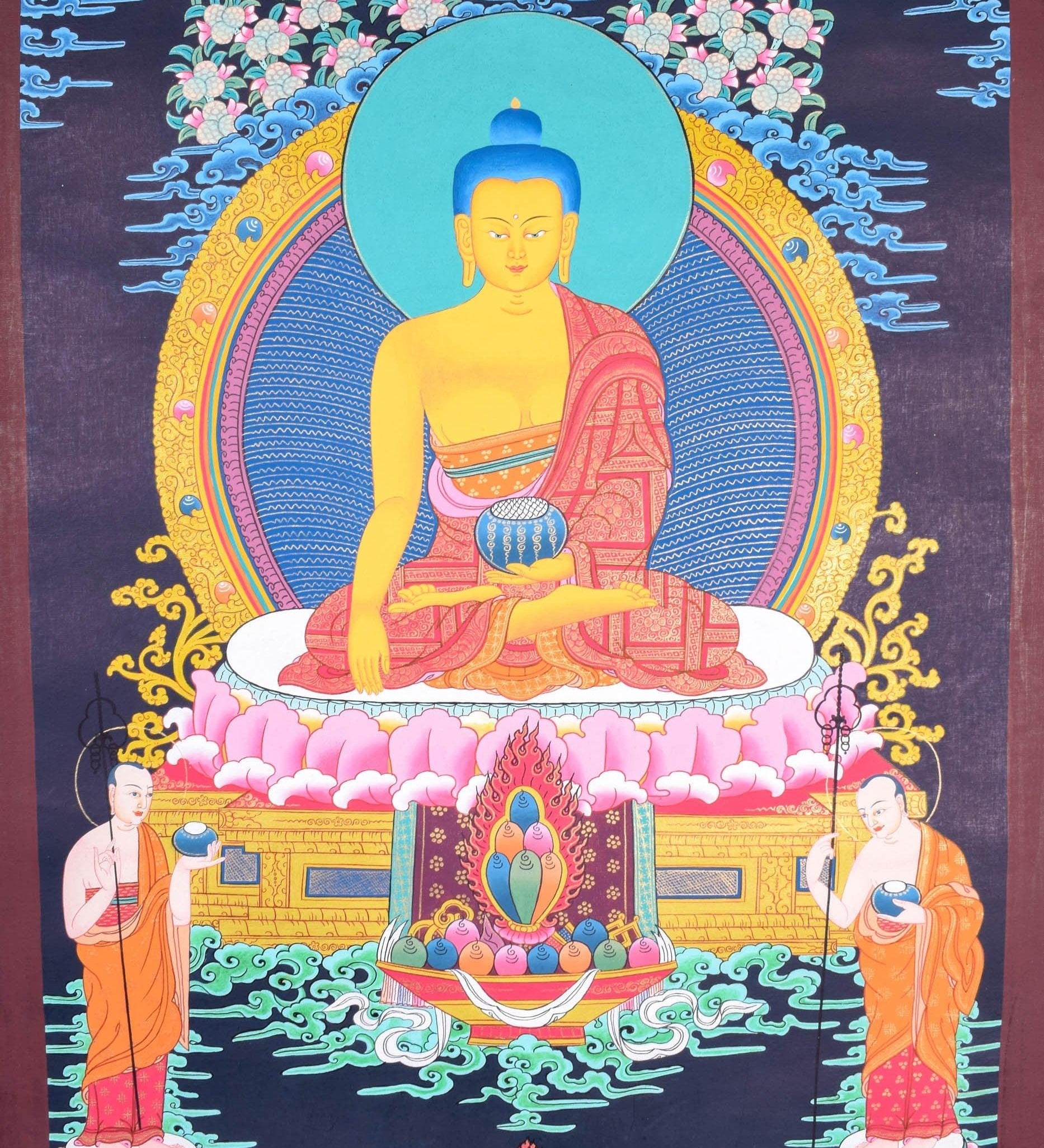 Tibetan Thangka painting of Shakyamuni Buddha - Himalayas Shop