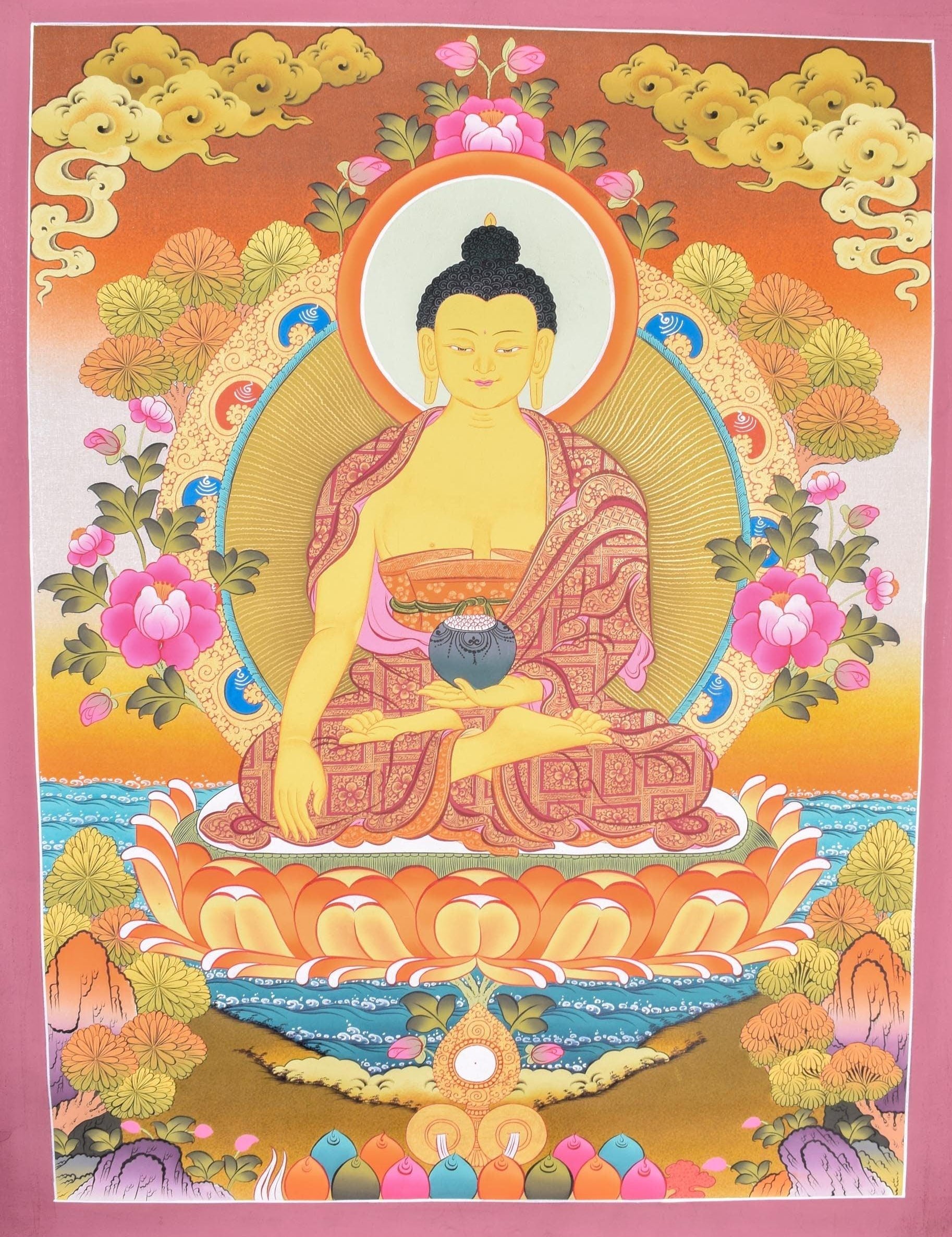 High Quality Shakyamuni Buddha Thangka Art for Meditation and Decoration
