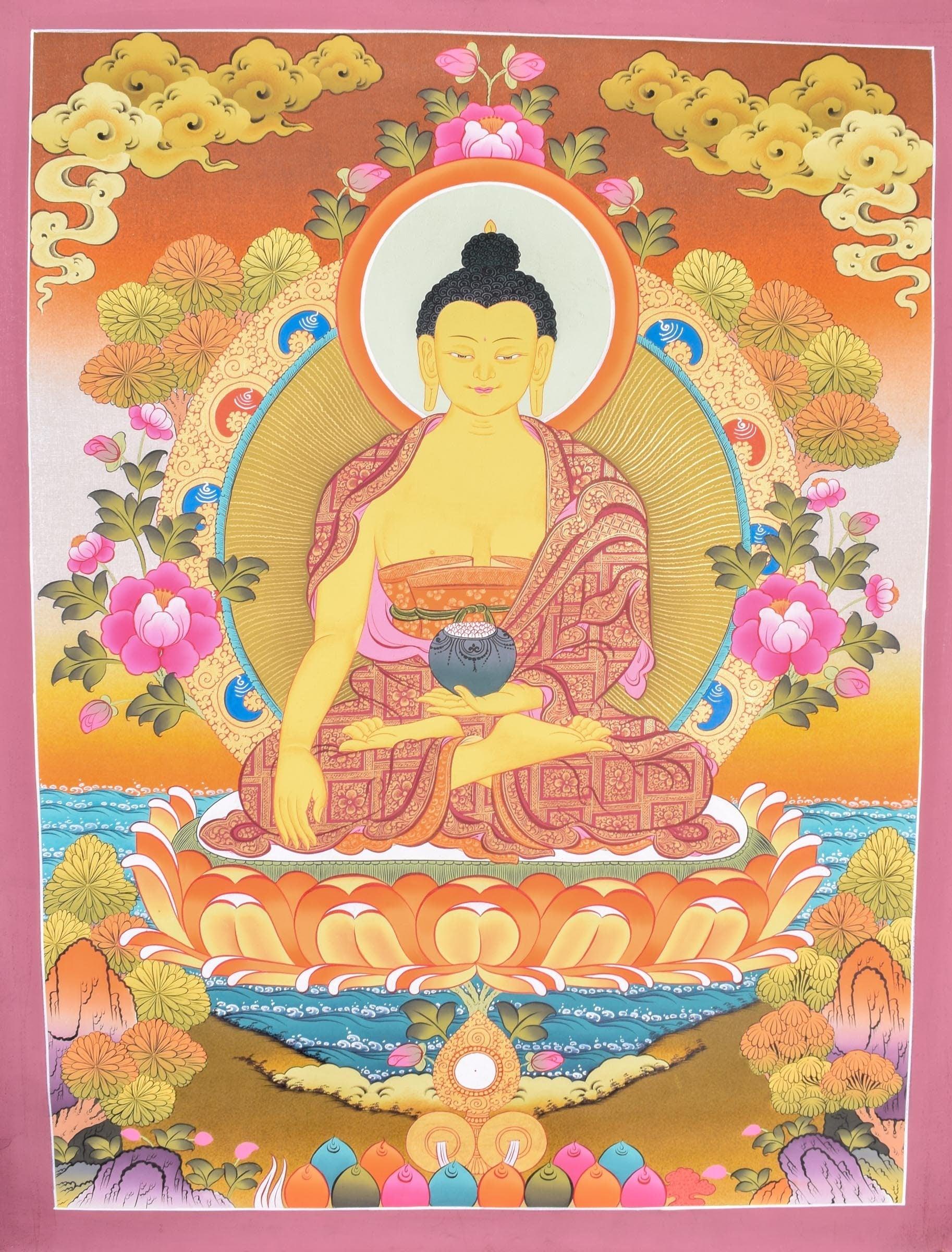 High Quality Shakyamuni Buddha Thangka Art for Meditation and Decoration