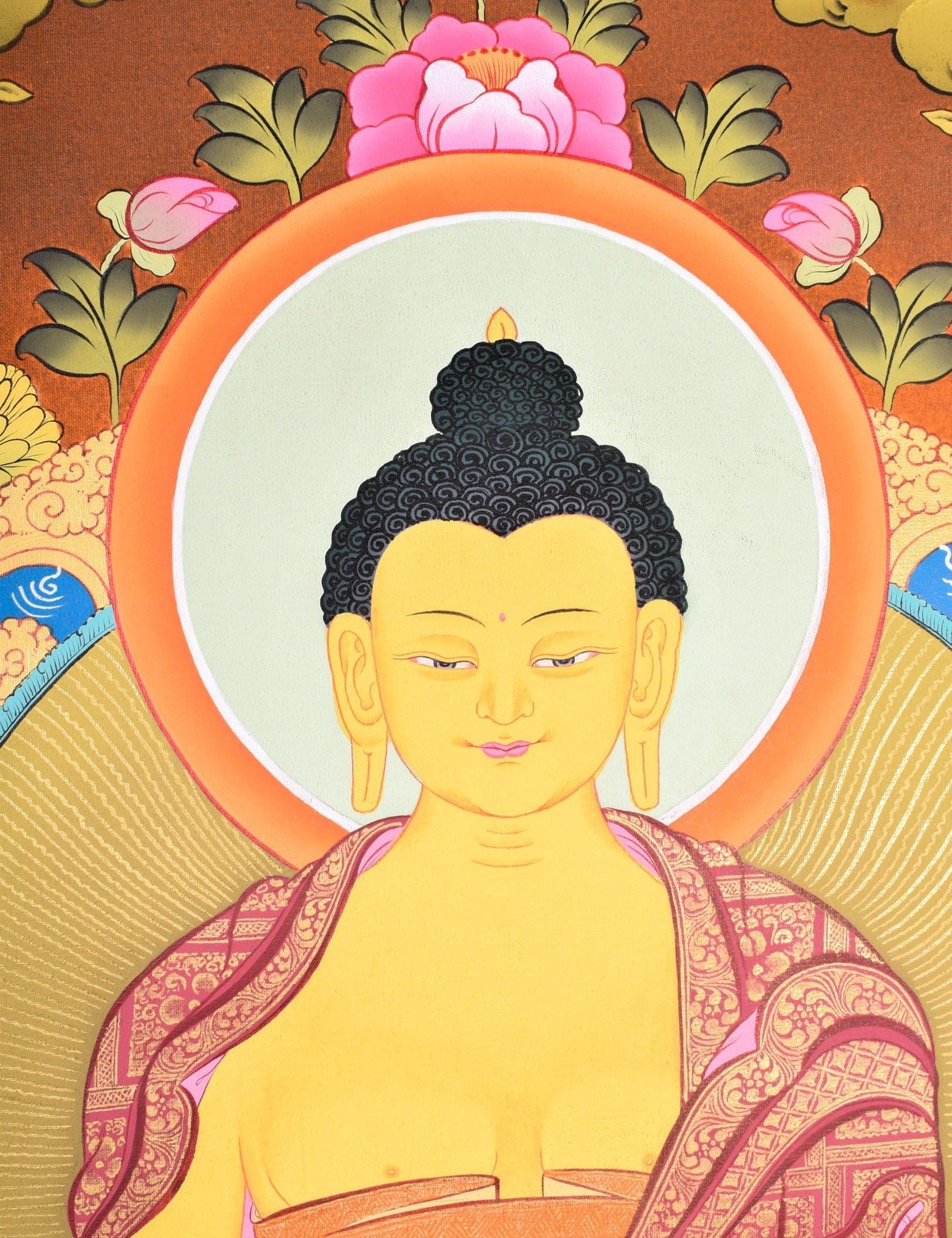 High Quality Shakyamuni Buddha Thangka Art for Meditation and Decoration