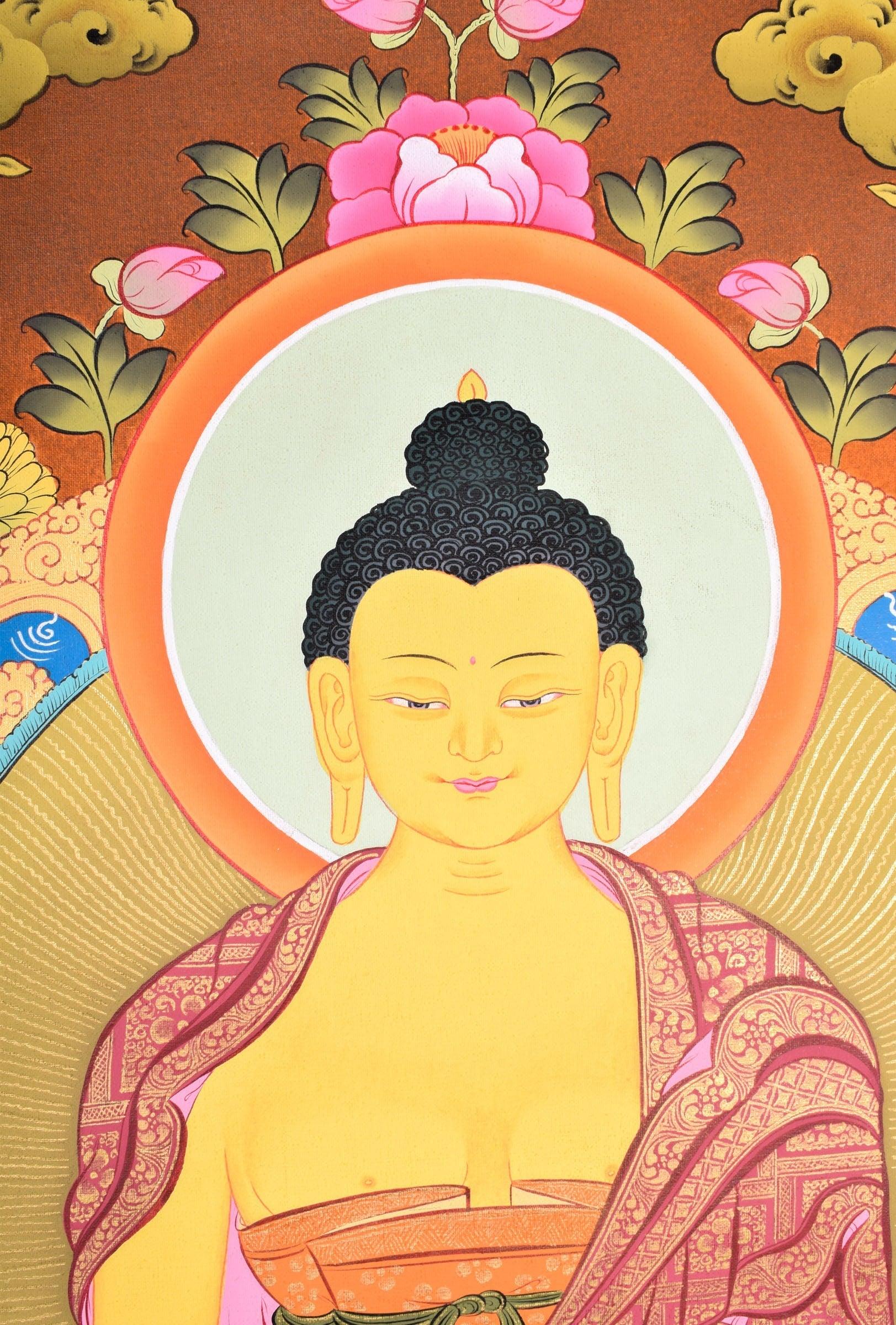 High Quality Shakyamuni Buddha Thangka Art for Meditation and Decoration