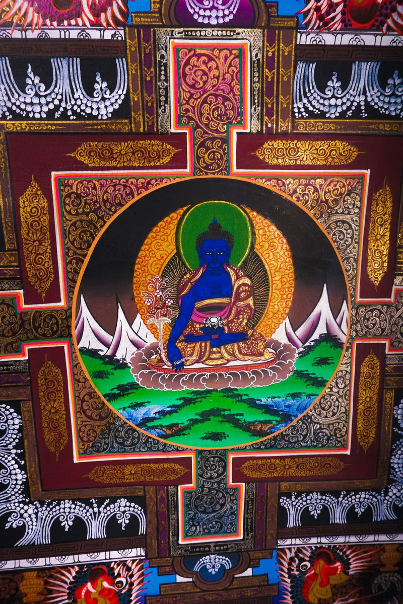 Mandala Thangka of Medicine Buddha  for chakra healing