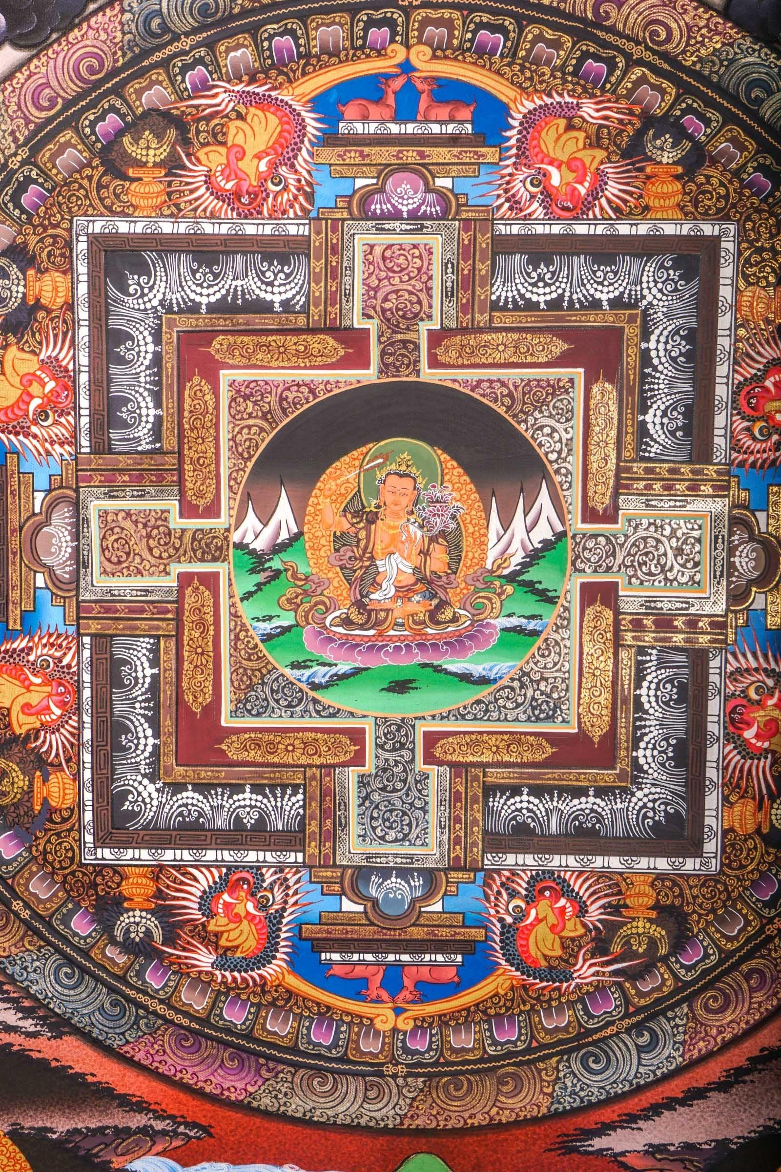 Manjushri Mandala Thangka Art For Meditational Practice and Spiritual Gifts