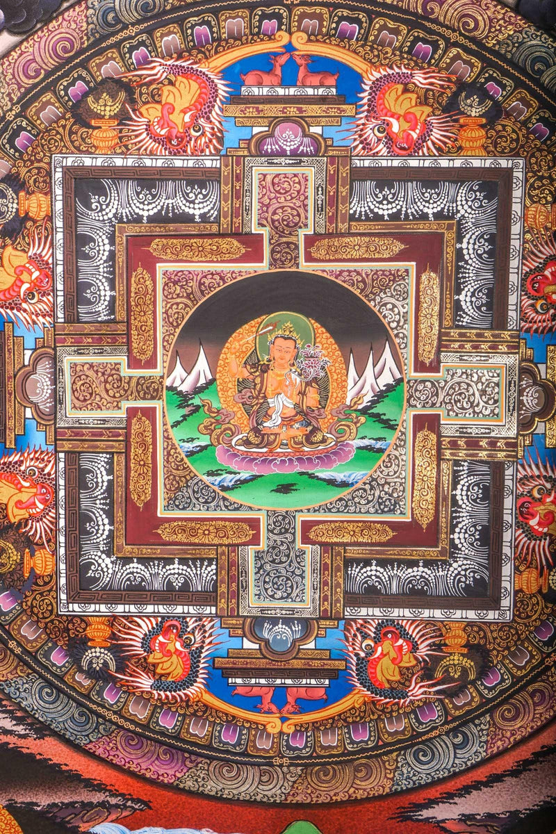 Manjushri Mandala Thangka Art For Meditational Practice and Spiritual Gifts