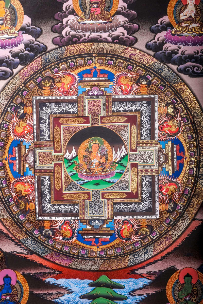 Manjushri Mandala Thangka Art For Meditational Practice and Spiritual Gifts