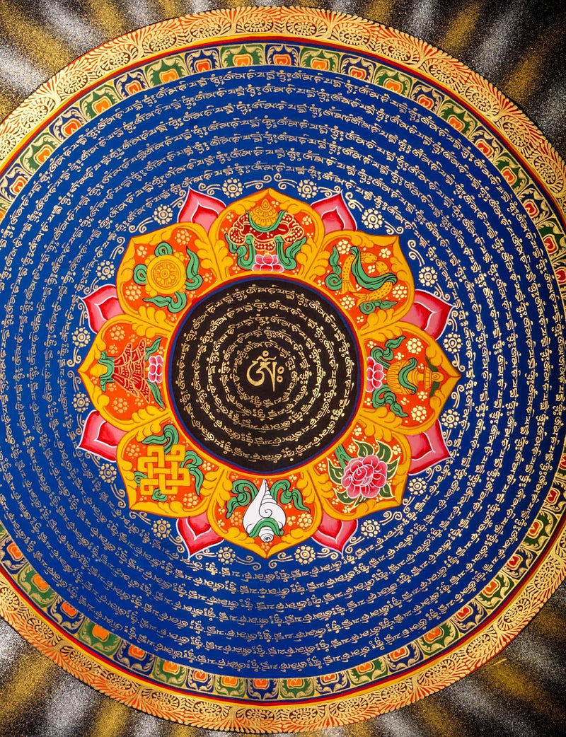 Traditional Mantra Mandala Thangka Art from Nepal