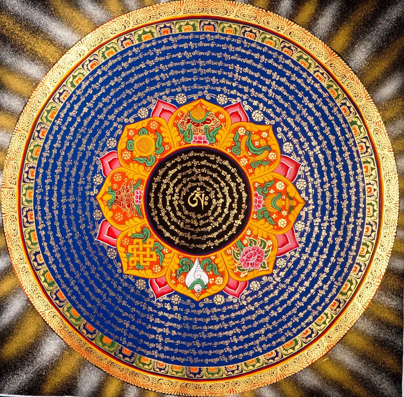 Traditional Mantra Mandala Thangka Art from Nepal