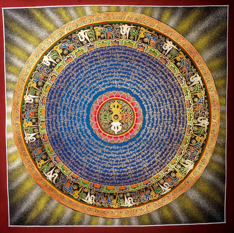 Traditional Mantra Mandala Thangka Art from Nepal