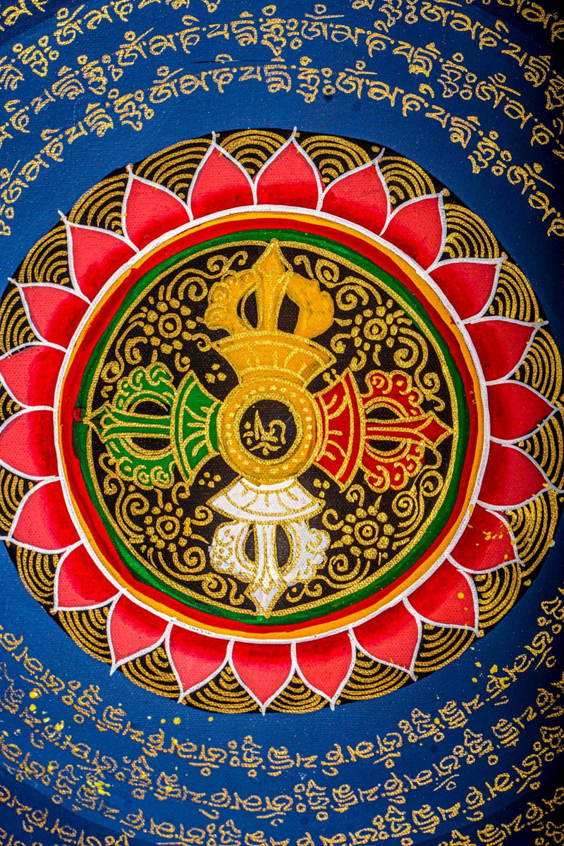 Traditional Mantra Mandala Thangka Art from Nepal