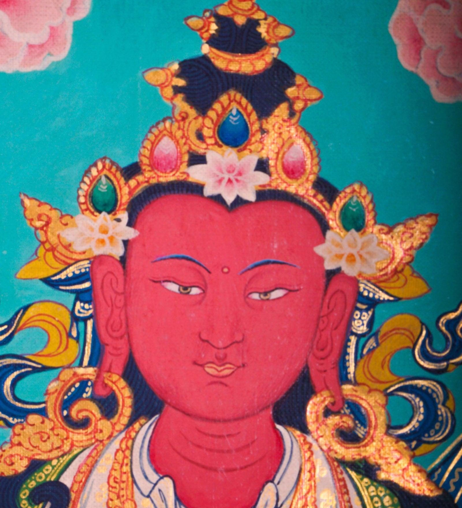 Western Pure Land of Amitayus Buddha Thangka Painting 