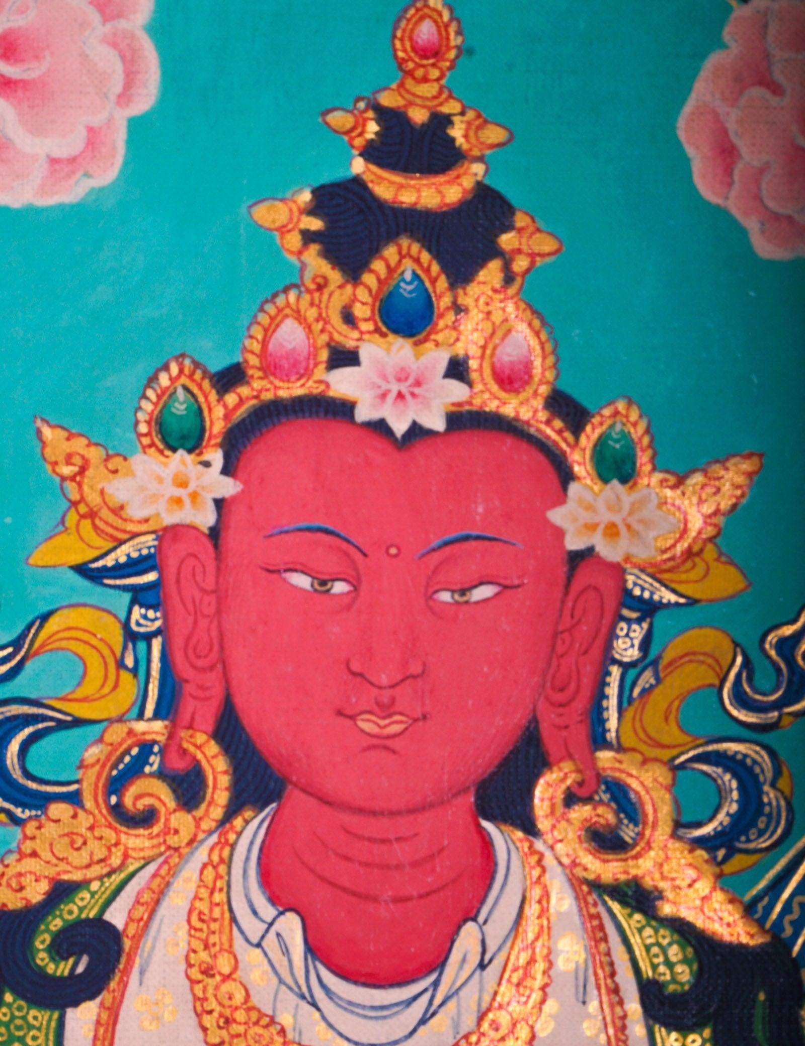 Western Pure Land of Amitayus Buddha Thangka Painting 
