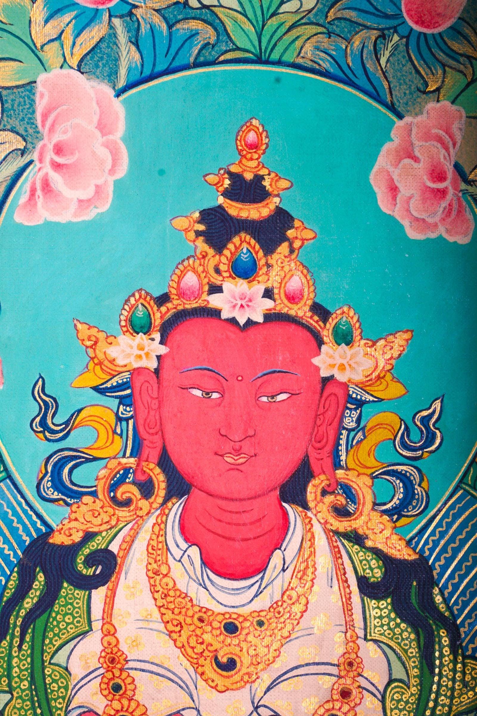 Western Pure Land of Amitayus Buddha Thangka Painting 