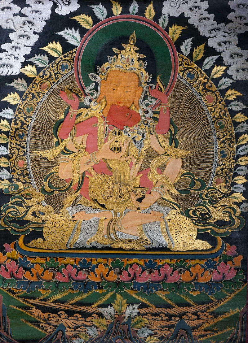 Hand painted vajrasattwa thangka for meditational practice