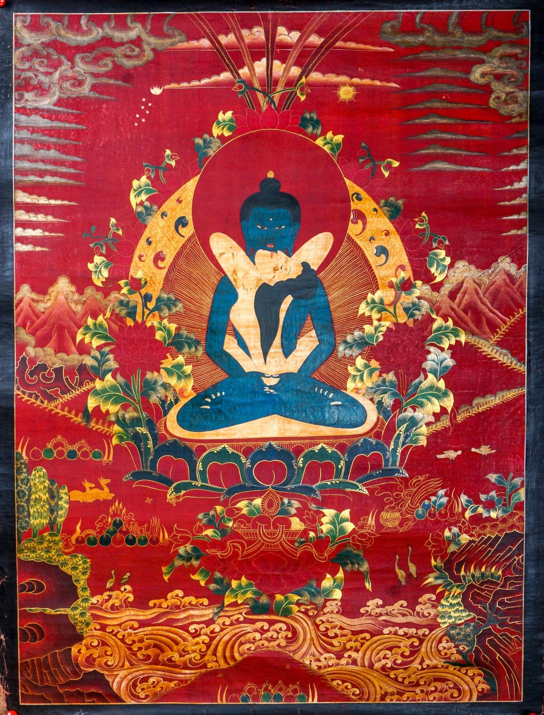Buddha Shakti Thangka Art for Mediational Practice and Spiritual gifts