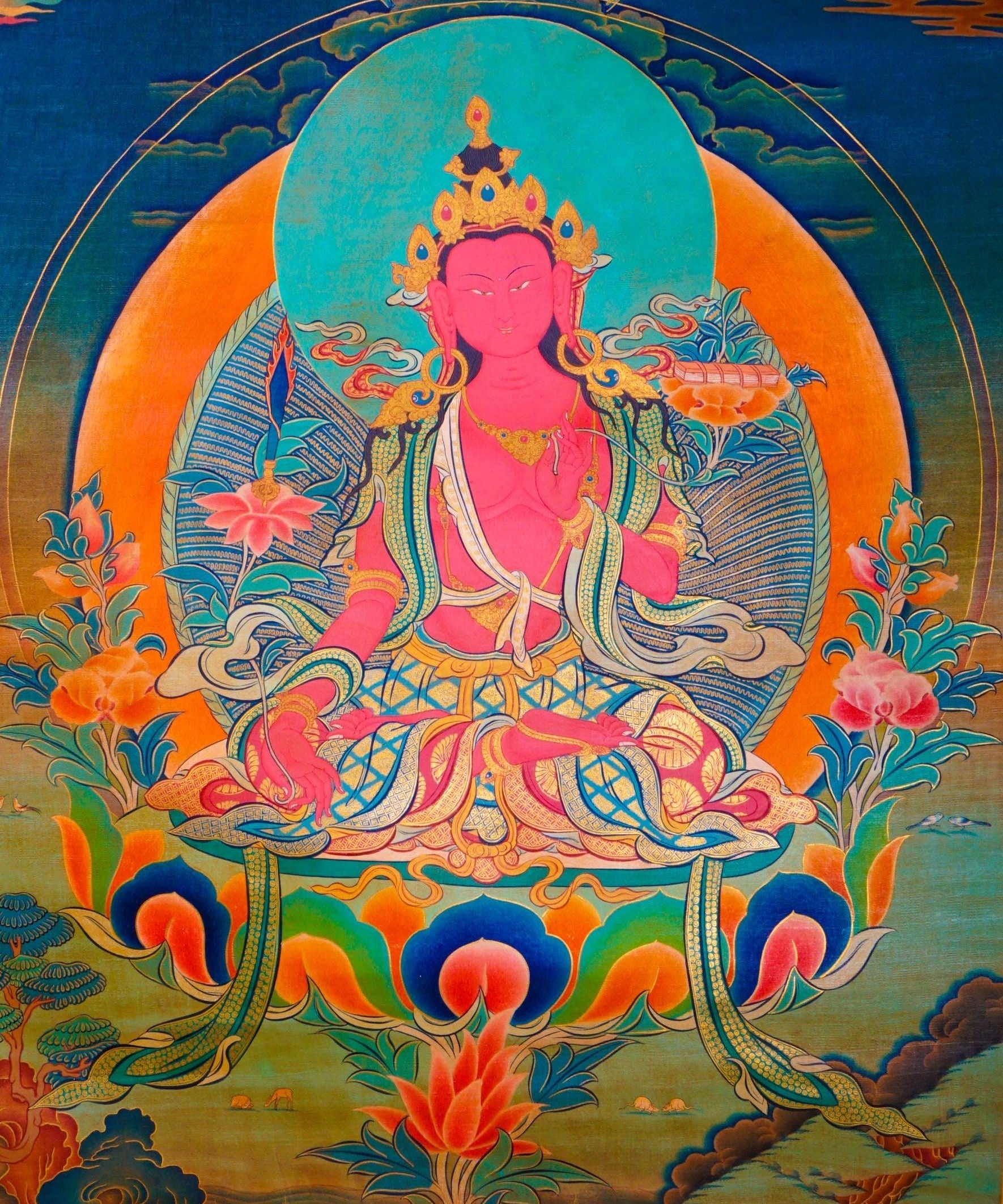 Tibetan Style Manjushri Thangka 