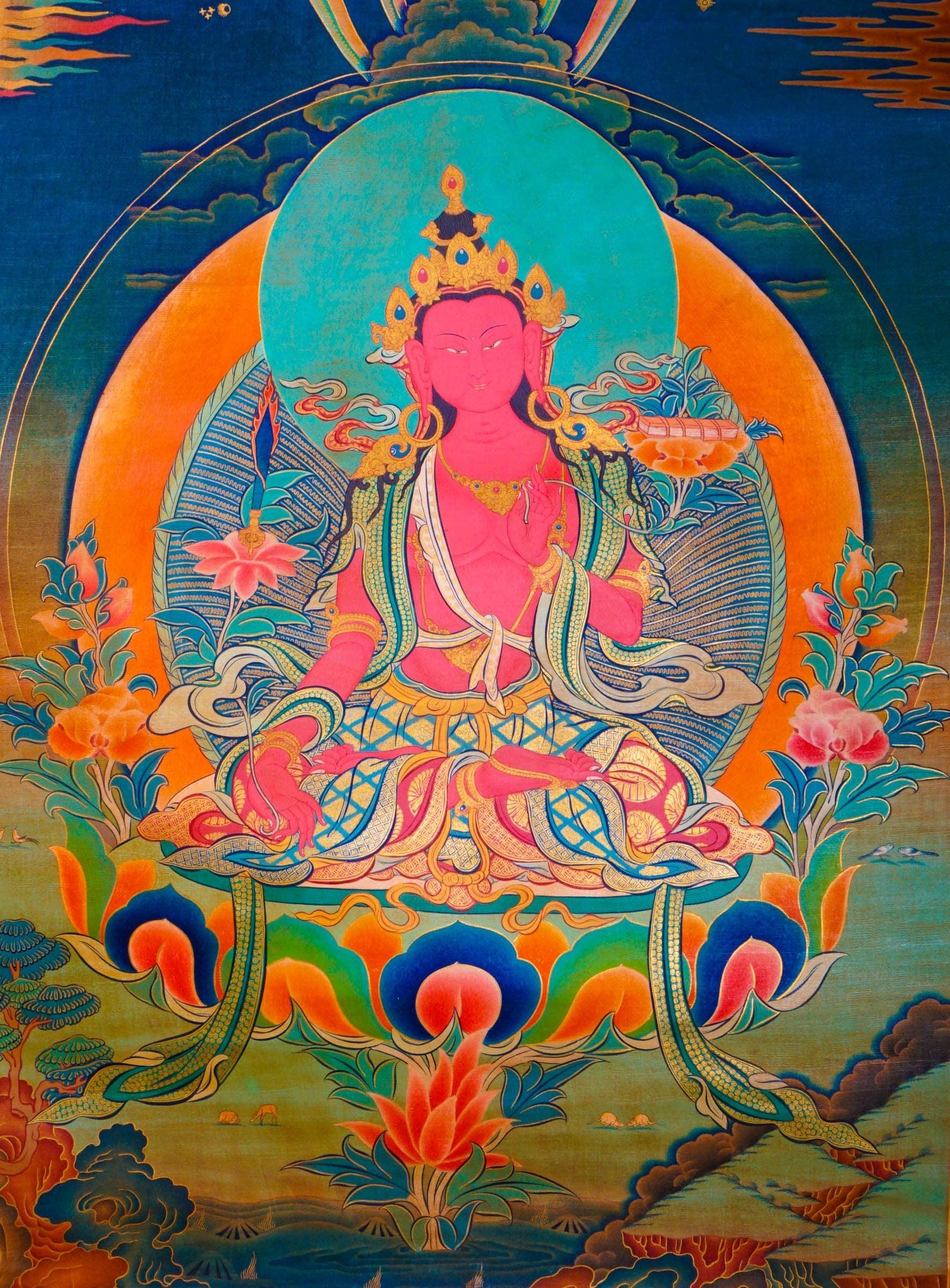 Tibetan Style Manjushri Thangka 