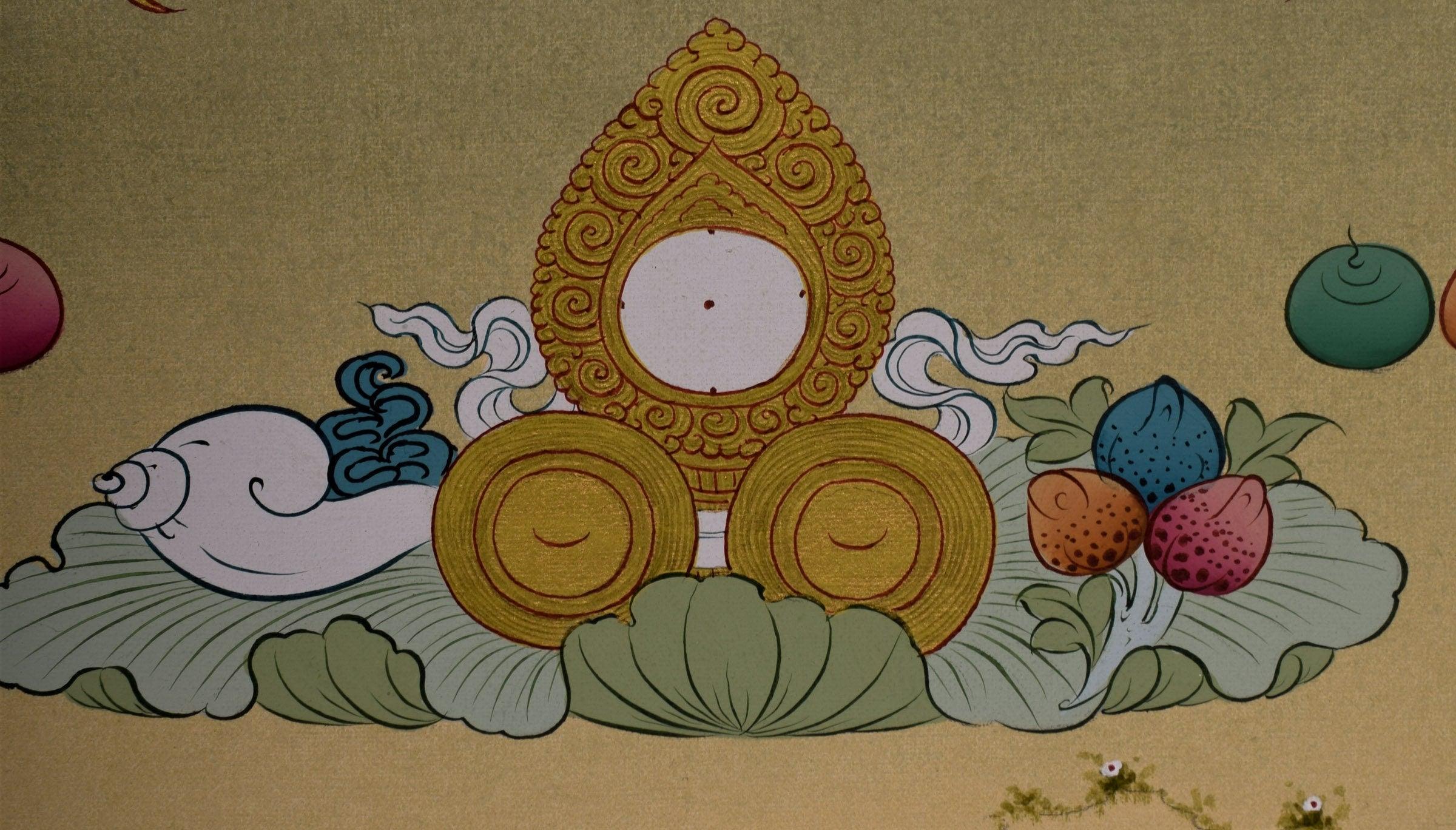 Chenrezig Thangka Painting - 4 arm bodhisattva
